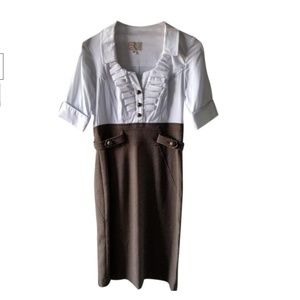 The Secretary Short Sleeve Vintage Alberto Makali Midi Dress